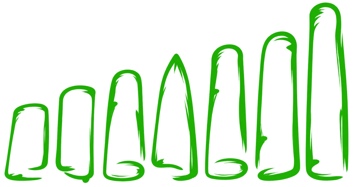Les sept vitoles No Name SF, silhouettes au trait vert